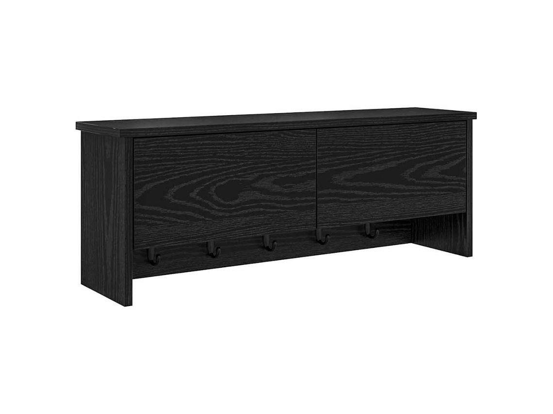Maison Exclusive - Perchero De Pared Con Estante Roble Negro 80 X 20 X 30 Cm