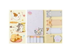 Juego de notas adhesivas Eifson Notepad con 550 hojas (gato de dibujos animados)