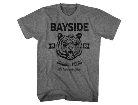 Camiseta ROCKINSTONE con cara de tigre de 1989 de Salvados por la campana (M)