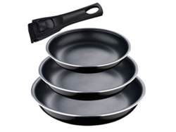 Set de Sartenes Bergner Click & Cook Negro Aluminio (3 Piezas)