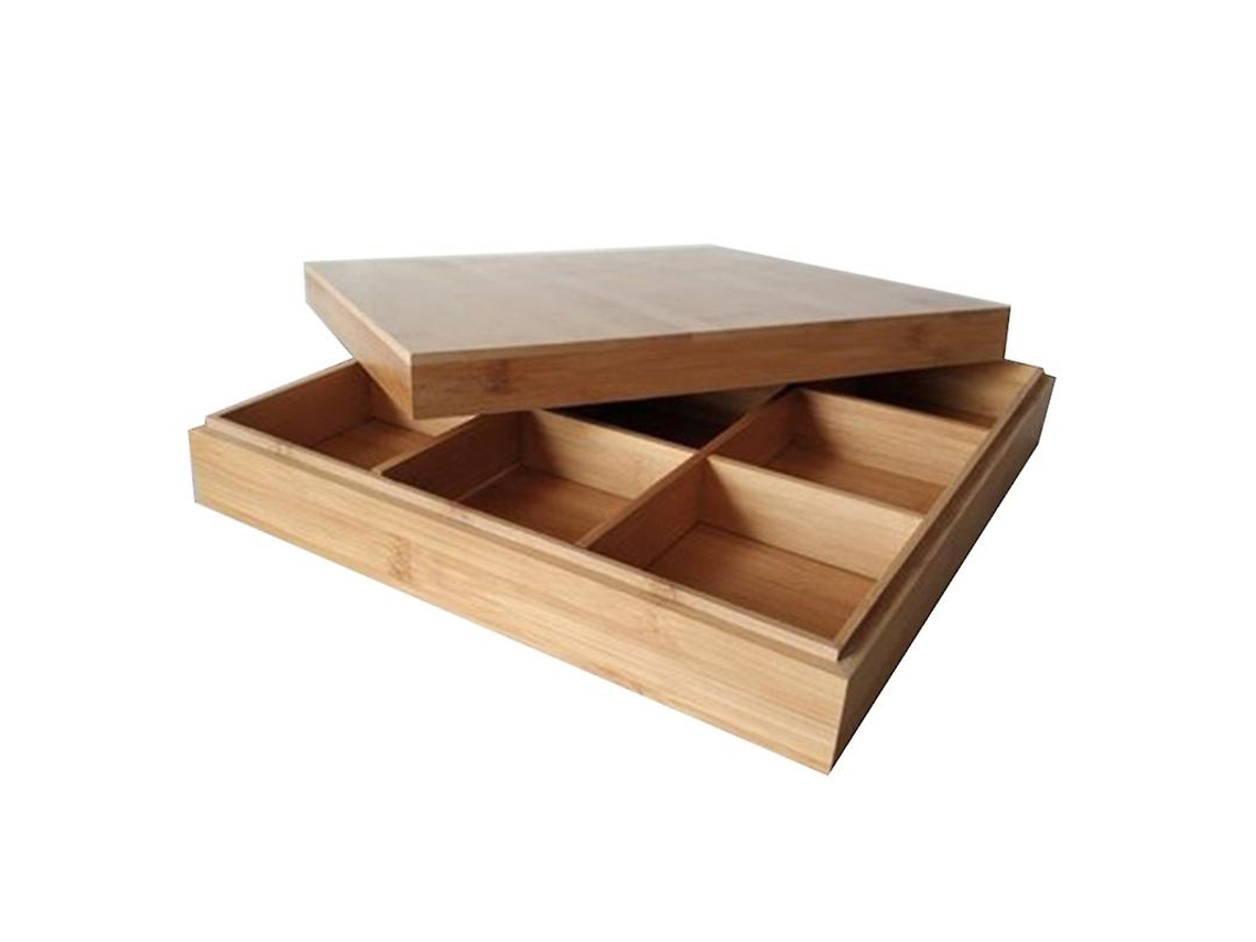1 Caja De Almacenamiento De Bambú.