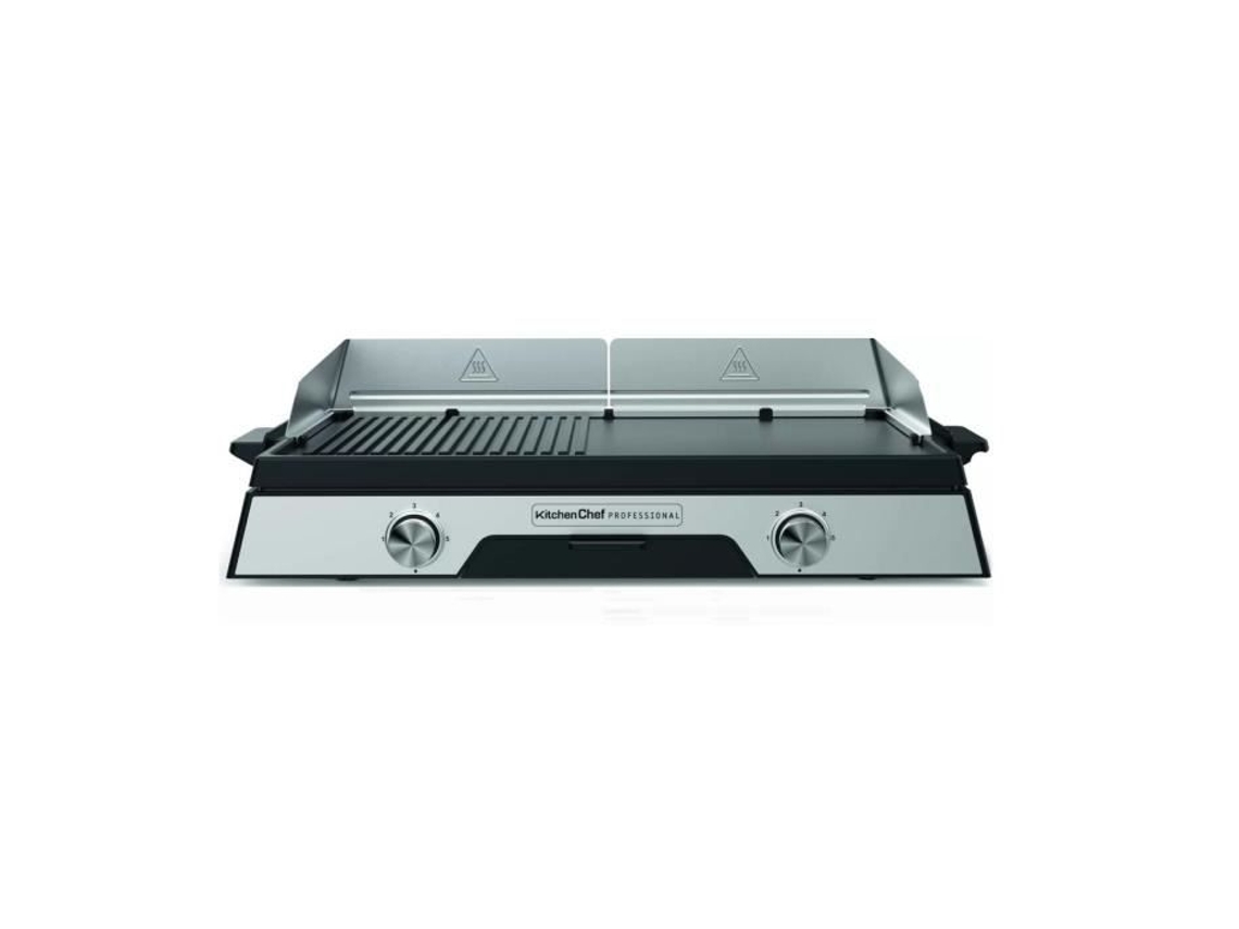 Plancha Eléctrica Kitchen Chef 2200W Placa Acero Inoxidable 52 X 31 5Cm Planchaduo2200 KITCHEN CHEF