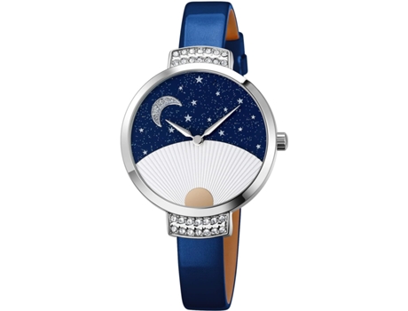 VEANXIN Sky Fan Pattern Dial Design Relojes de pulsera de cristal impermeables-Azul