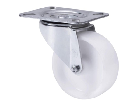Rueda giratora placa 10tvc125-tp poliamix blanco eje liso ALEX