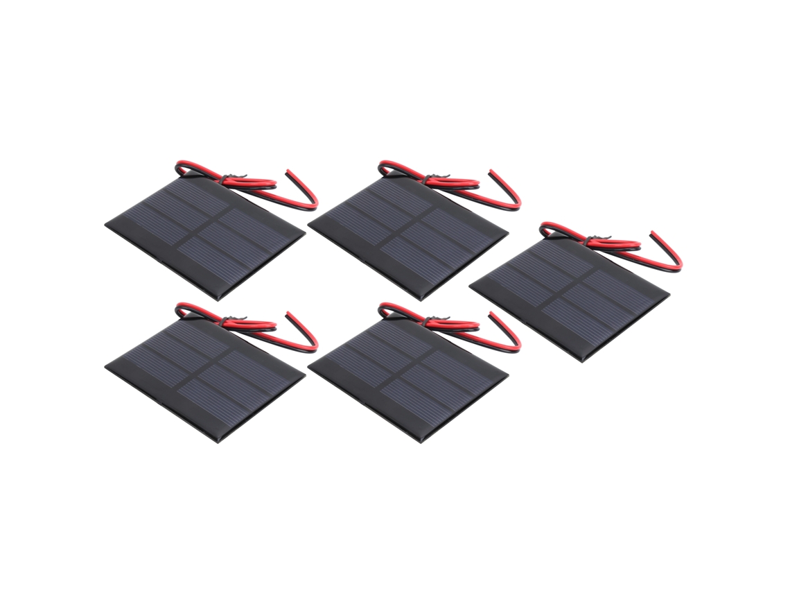 Panel Solar Mini 5 Piezas 0.65w 1.5v 60x80x3mm Con Cable 30cm Módulo Celda Solar