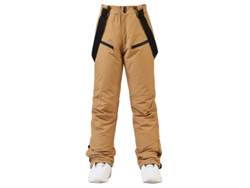 Pantalones de esquí unisex, térmicos, resistentes al viento y al agua, con tirantes ajustables y extraíbles, color marrón, talla M