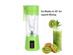 Licuadora portátil para batidos y licuados, pequeña licuadora eléctrica para cocina, recargable por USB, color verde Gusshious