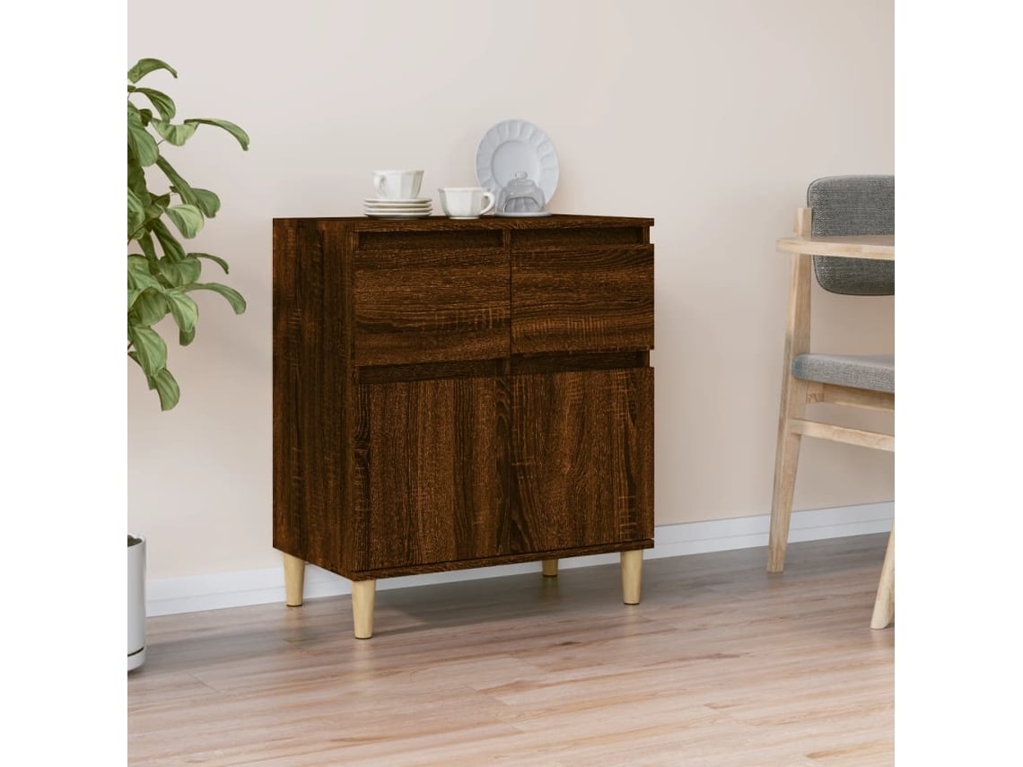 Aparador Madera Contrachapada Marrón Roble 60x35x70 Cm
