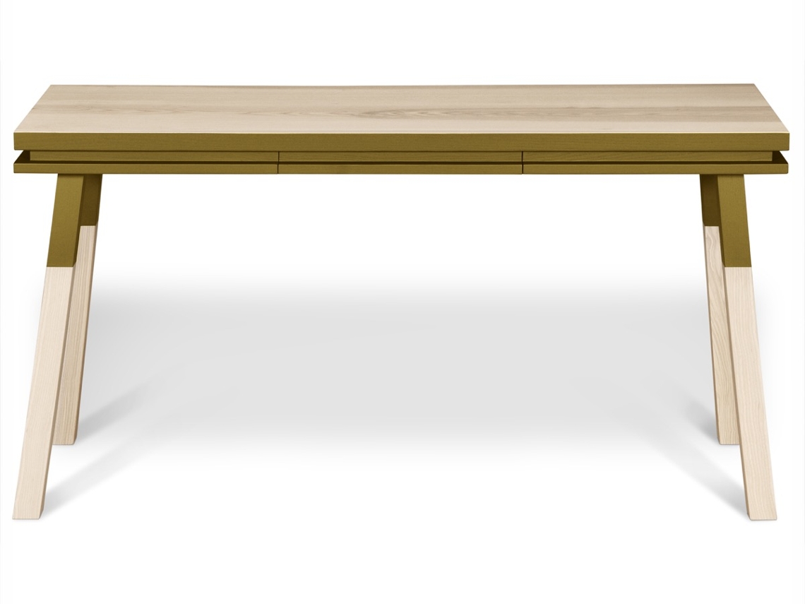 Escritorio MON PETIT MEUBLE FRANÇAIS Rectangular de Madera Maciza Con 1 Cajón 140 cm