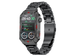 Reloj inteligente Mdug, compatible con llamadas Bluetooth, 100 modos deportivos, resistente al agua (correa de acero negra)