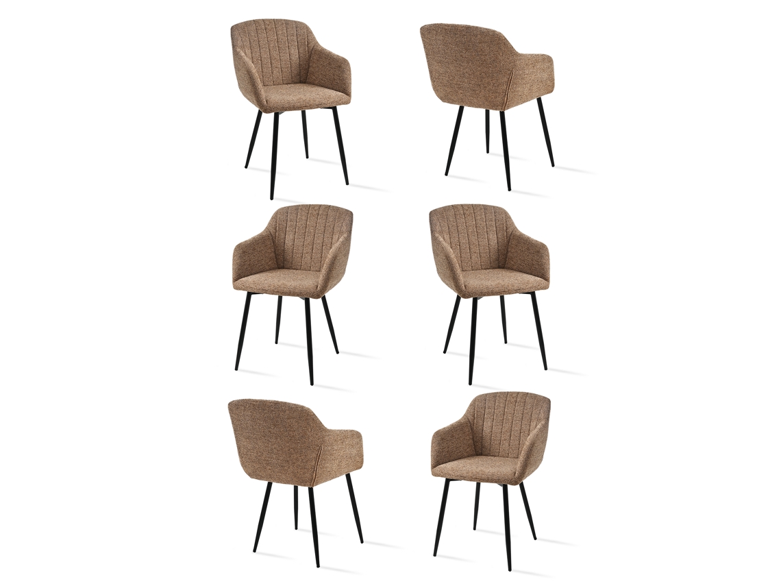 Sillas De Comedor Goeurvant 711(pack De 6, Café, Chenilla)