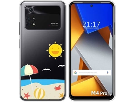 Carcasa para Xiaomi Poco M4 Pro 4G TUMUNDOSMARTPHONE Dibujos Transparente Playa Multicolor