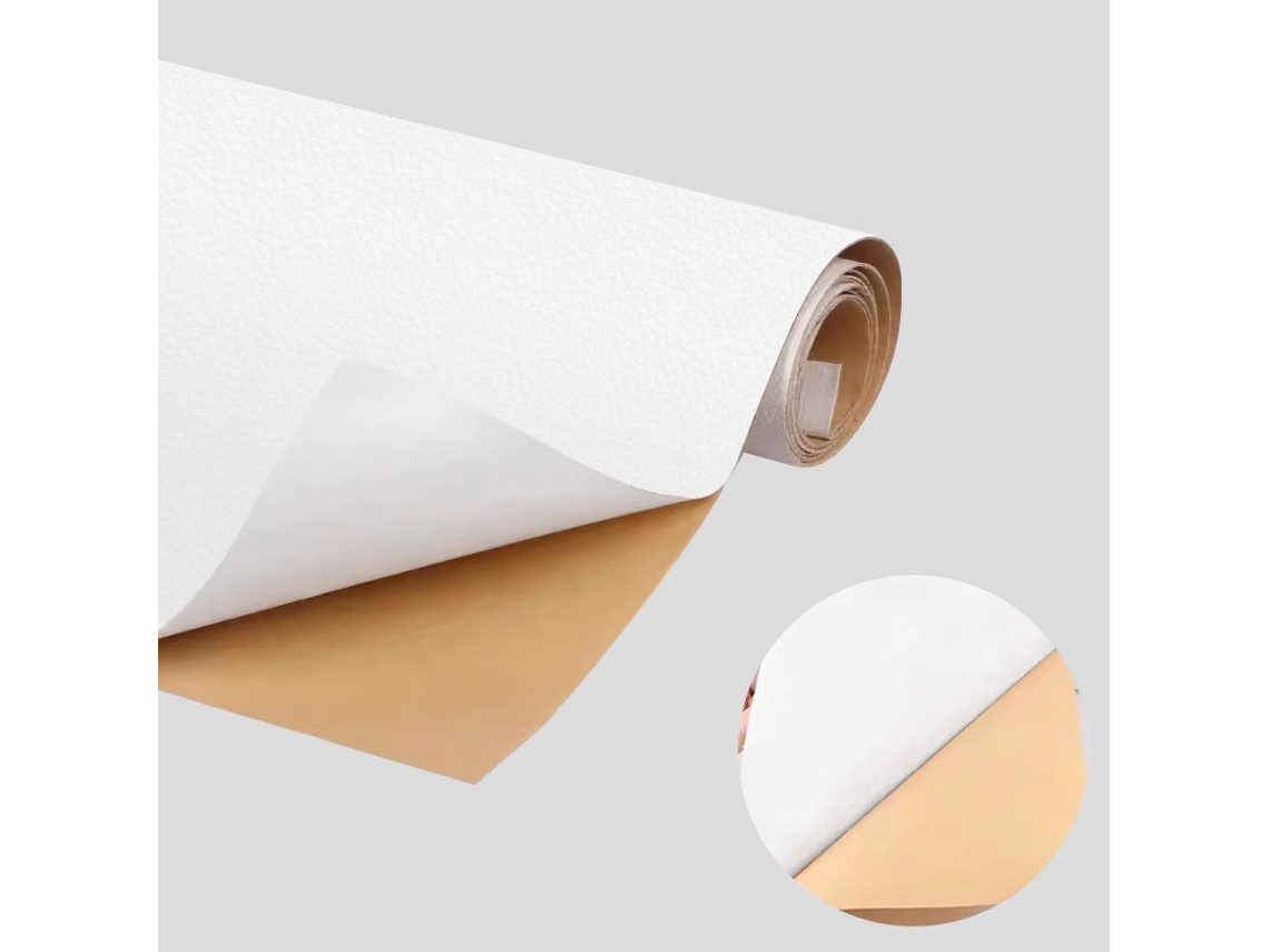 Couro Autoadesivo, Adequado para Reparo de Sofás, Móveis, Mesas e Cadeiras, Feito de Couro Sintético Pu. MDUG (branco 50x90cm)