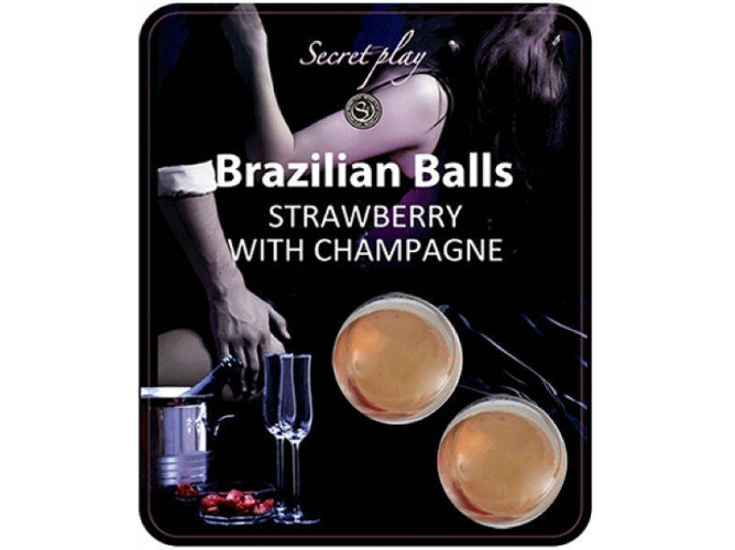 Lubricante SECRETPLAY Set 2 Brazilian Balls Fresas Con Cava