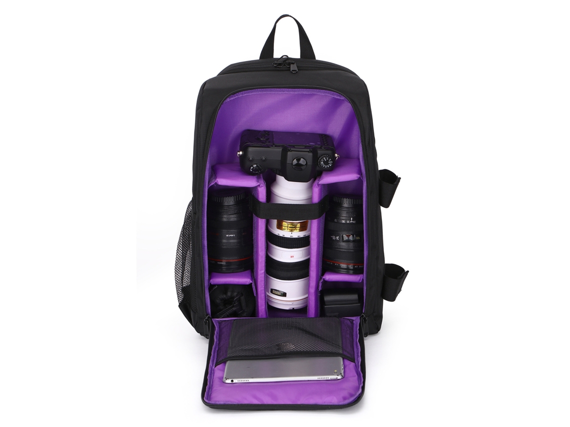 Mochila para cámara de gran capacidad, impermeable y resistente al desgaste, Cuich (morado)
