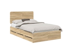 Maison Exclusive - Estructura De Cama Roble Sonoma 120 X 200 Cm Madera Ingenieril
