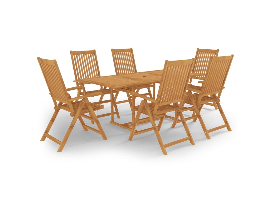 Juego de comedor de jardín de 2 piezas de madera maciza de teca Dkd Home Decor