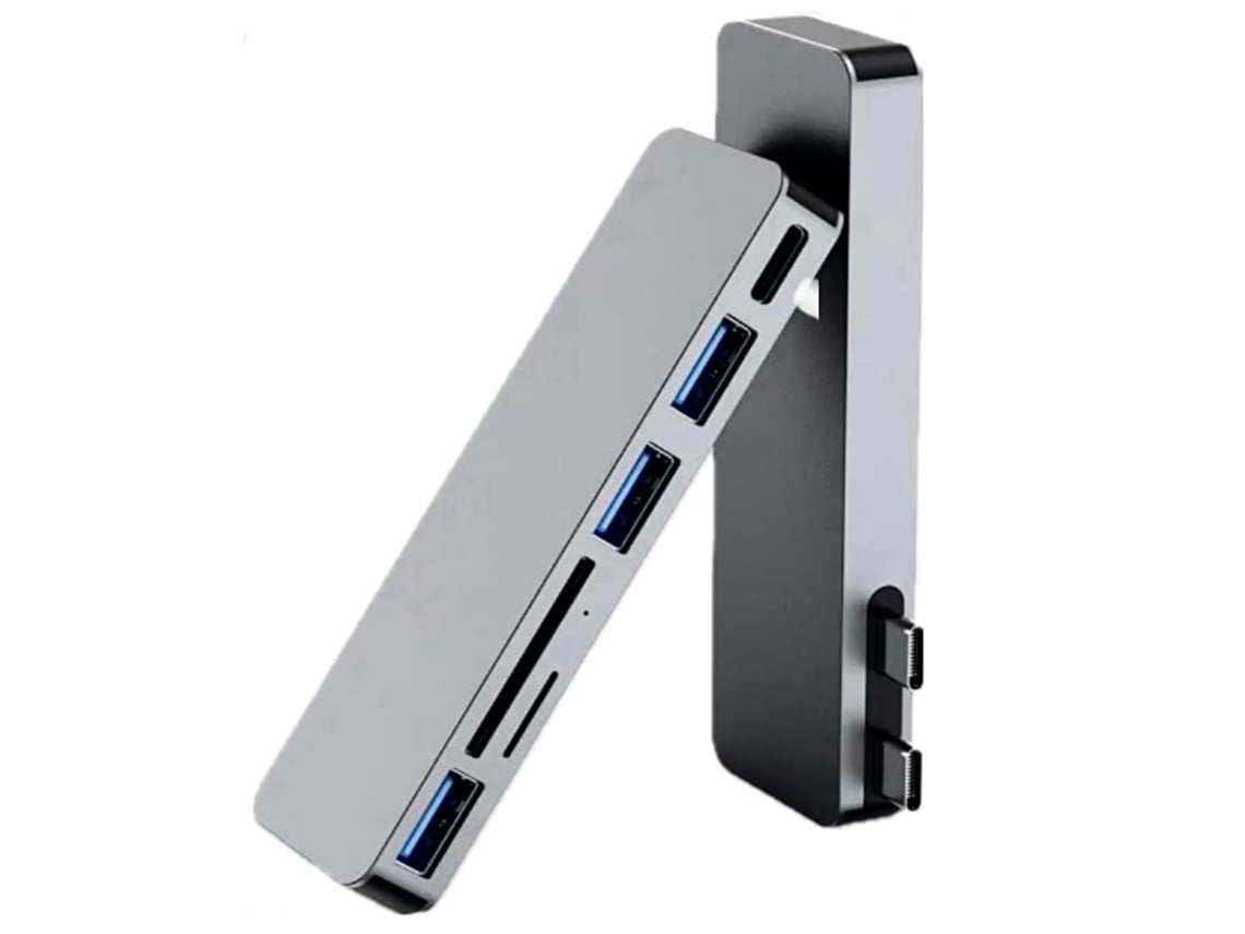 Concentrador USB-C para MacBook 2018-2024, 7 en 1, HDMI, 100 W, 4K, 2 puertos USB, gris, USHION
