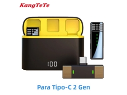 Micrófono de solapa inalámbrico con cancelación de ruido, compatible con iPhone. Incluye estuche de carga tipo C. Mdug (Tipo C)