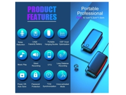 Grabadora de voz grabadora activada por voz de 32 GB con capacidad de grabación de 352 horas dispositivos de grabación portátiles con tiempo de IKIKSO