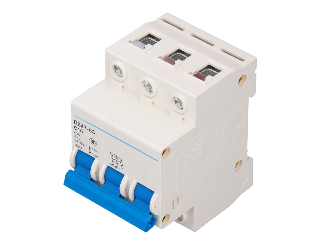 2026dz-disjuntor Miniatura De 3 Polos 10a Para Rail Din Protector De Sobrecarga 400v