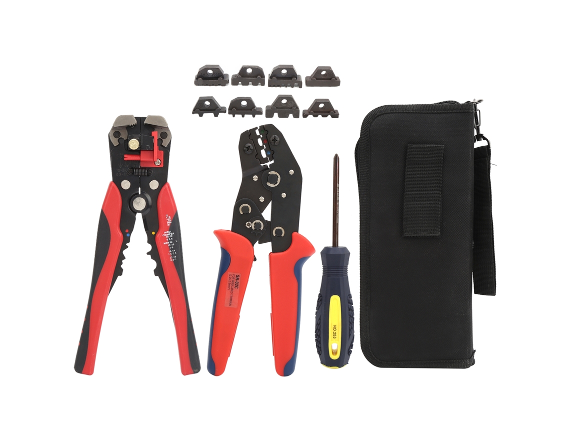 Alicates De Crimpado De Acero De Alto Carbono, Kit De Herramientas Para Terminales De Conectores De Cables