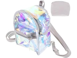 Mochila Holográfica Para Embalagens Transparentes E Elegantes, Feita De Material Pu Impermeável, Com 1 Compartimento.