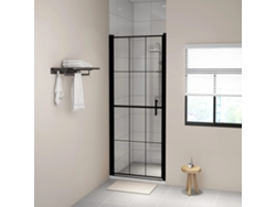 Puerta de ducha de vidrio templado 91x195 cm negro Wsd837186 Lovely Home