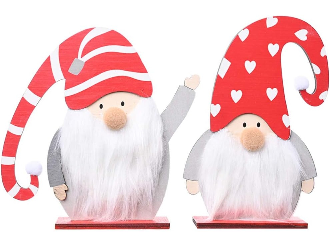 Adornos navideños de madera para mesa, decoraciones navideñas de escritorio