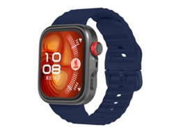 Bracelete Para Huawei Watch Fit 4 Pro / Fit 4 / Fit 3 - Silicone Cor Sólida - Textura Ondulada Azul Meia-noite