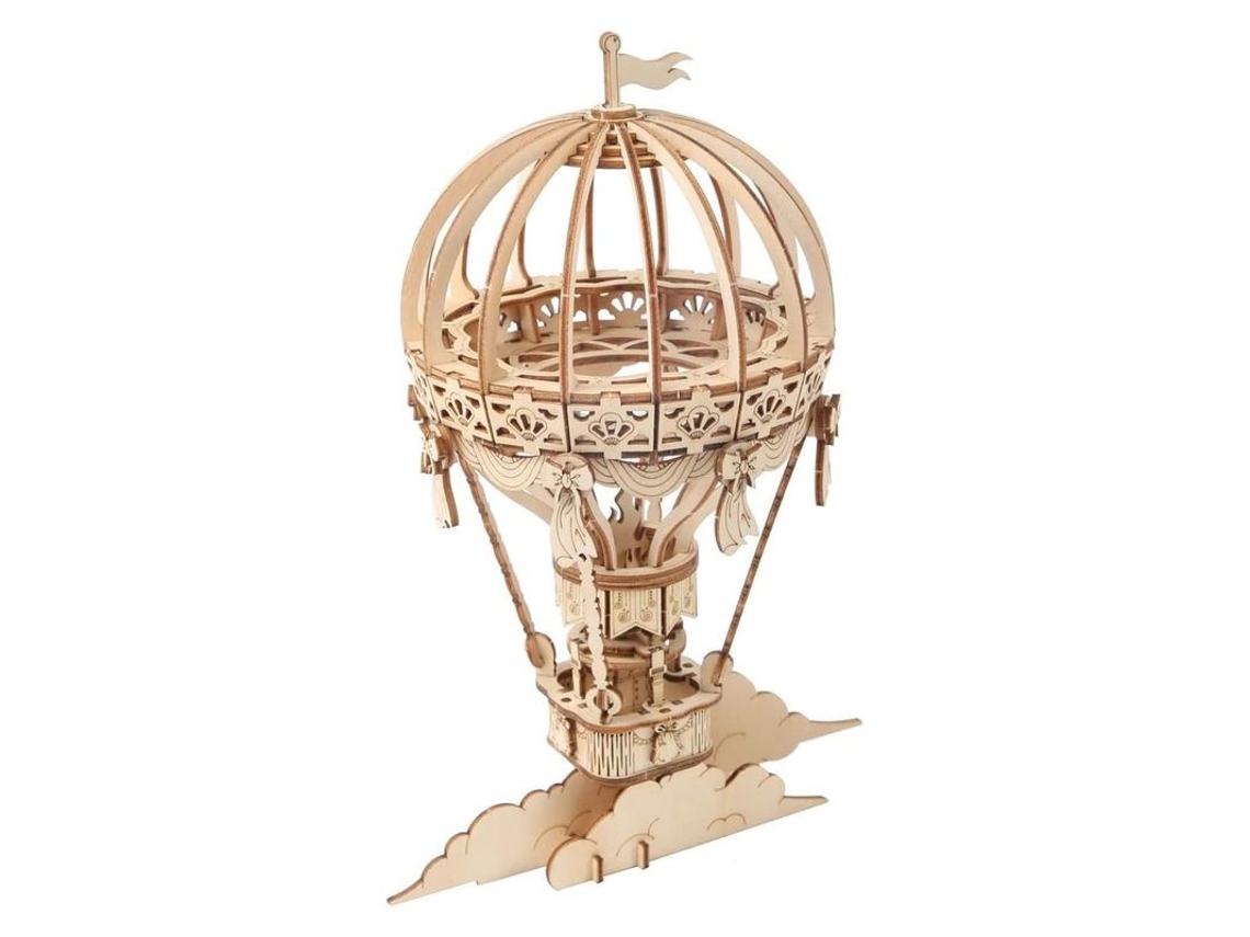 Globo aerostático modelo 3D de madera 140 piezas Rolife Tg406 Robotime Madnesstoysmá 4 años