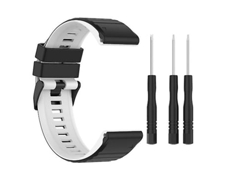 Correa De Reloj Inteligente Para Garmin Fenix 7 26 Mm Correa De Reloj De Silicona De Negro Blanco VENISYMLIS