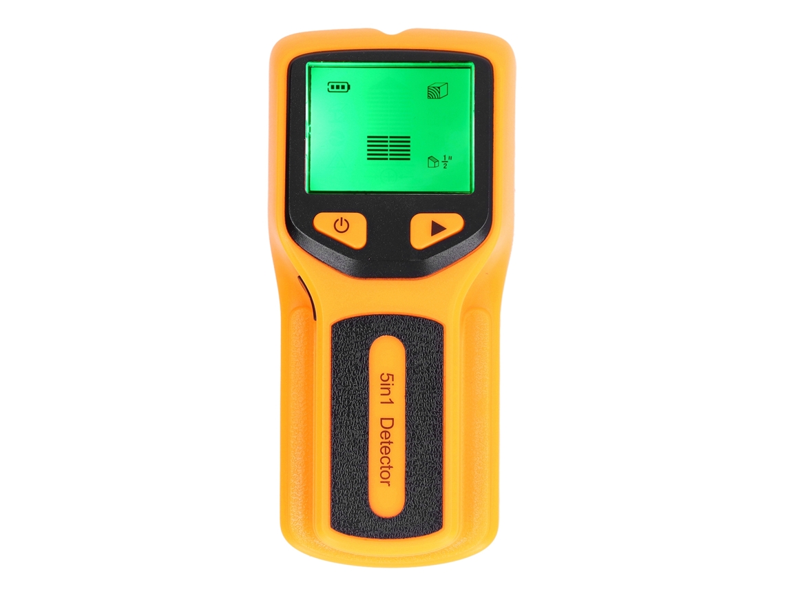 Detector De Clavos Pared 5 En 1 Lcd Hd Amarillo