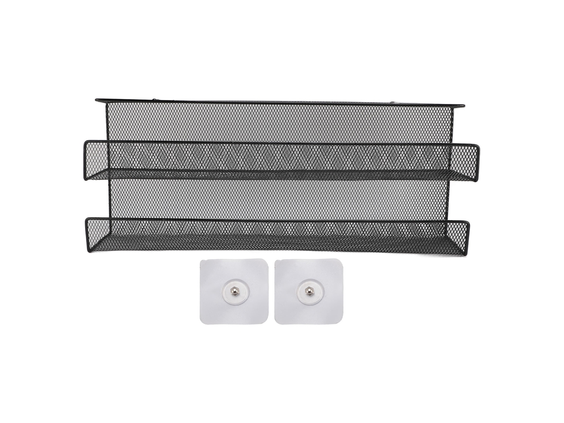 Cesta De Almacenamiento De Dos Niveles Para Debajo Del Escritorio, De Hierro, Con Sistema De Gestión De Cables, Color Negro.