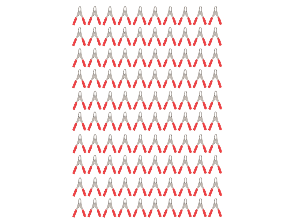 Pinza Aislada 20a 100pcs Terminal De Prueba Clip Cocodrilo Con Funda Pvc