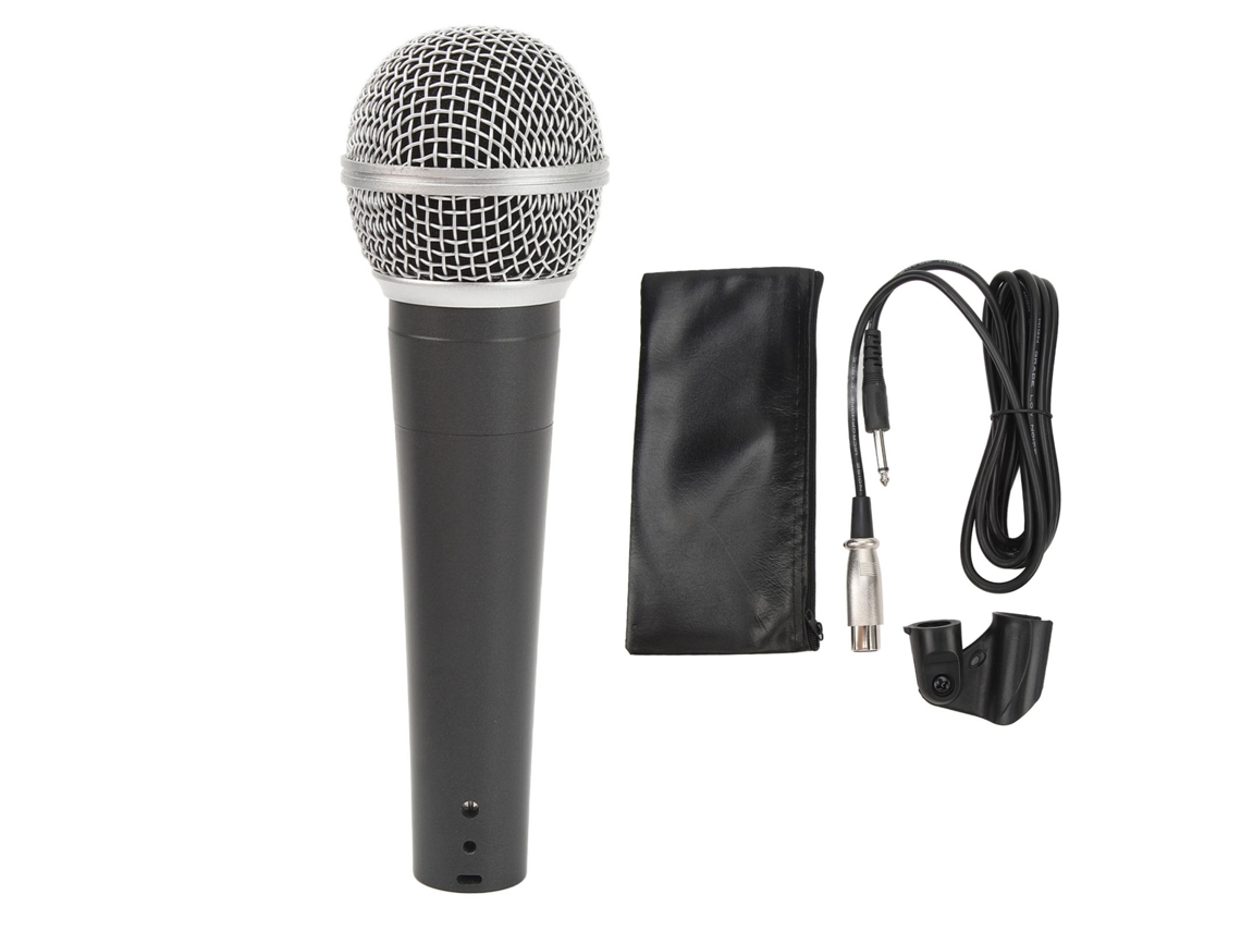 Micrófono Profesional Con Cable, Rejilla De Acero Y Carcasa Metálica Para Uso En Karaokes Y Escenarios.
