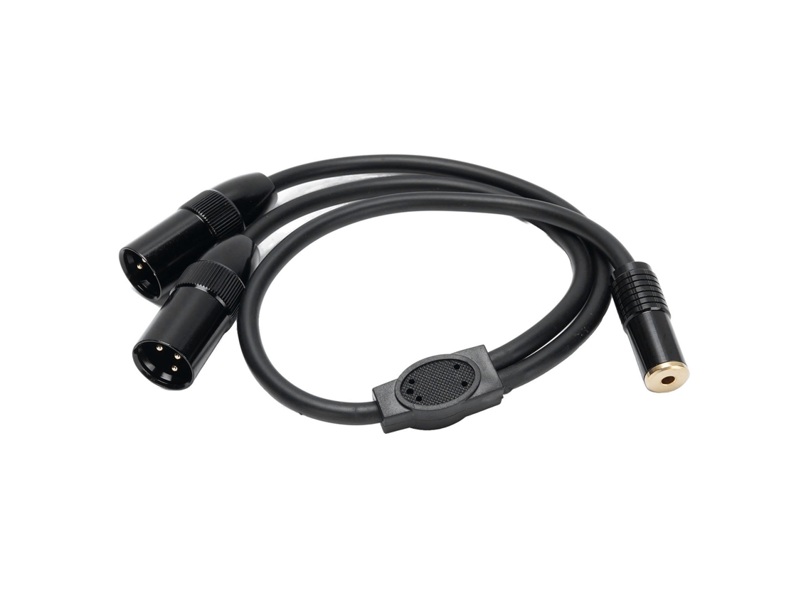 Cabo Divisor Xlr Macho Duplo Para 6.35mm Fêmea Estéreo 0.5m Para Gravador Mixer Câmera