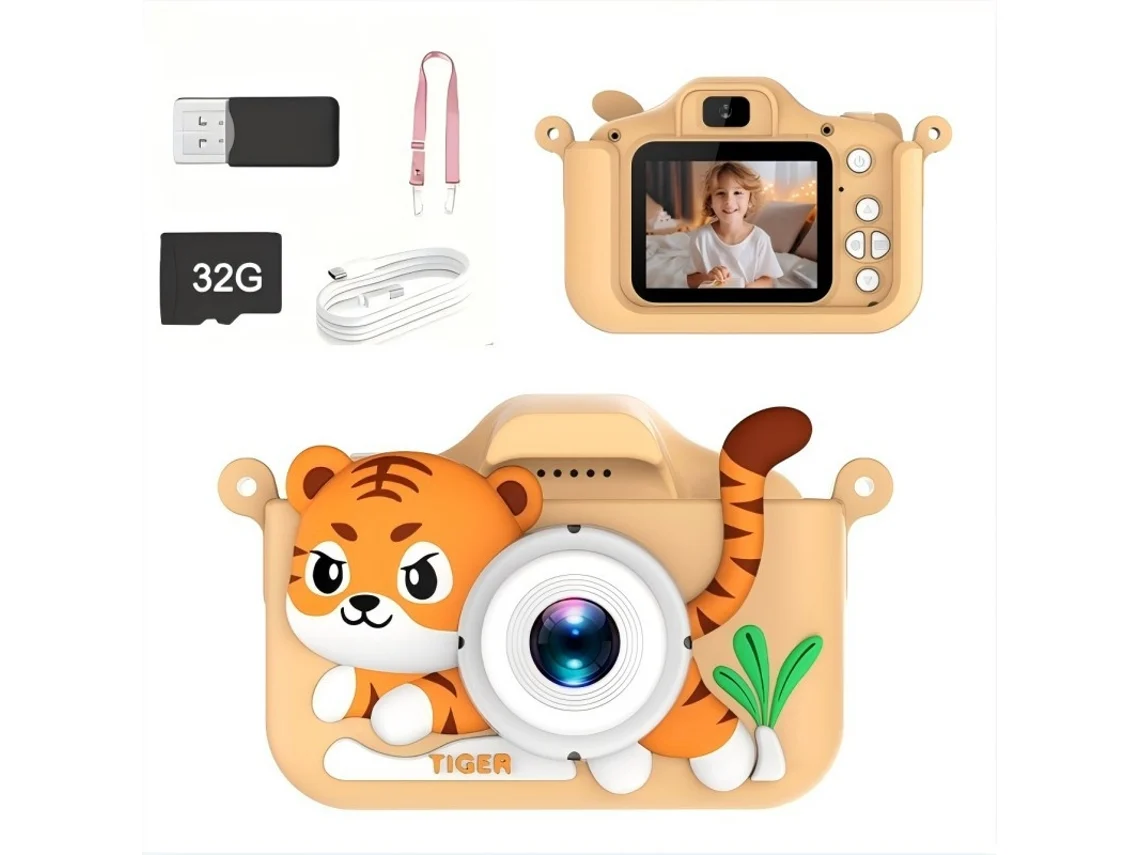 Cámara Infantil, Mini Cámara De Diseño Animado, Cámara Digital (32g-amarelo) Czhhmart