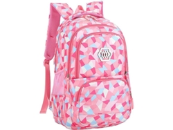 Mochila Escolar Geométrica Para Niñas Y Niños, Primaria Y Secundaria, Rosa L, 35l