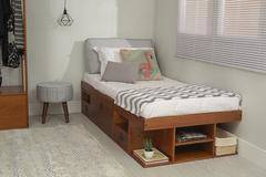 Cama Memomad Bali compatible con colchón90x190 cm funcional 90x190 estructura mucho espacio de almacenaje y cajones ideal para dormitorios pequeños madera maciza pino precio incl.