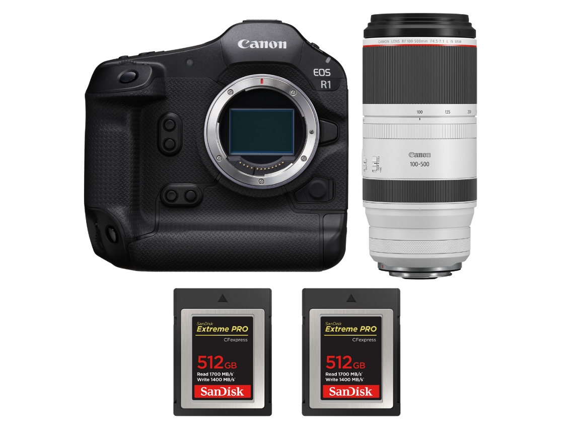 Canon Eos R1 + Rf 100-500mm F/4.5-7.1 L Is Usm + 2 Sandisk 512gb Extreme Pro Cfexpress Type B + Ebook “20 Consejos Para Fotos Que Impactan”