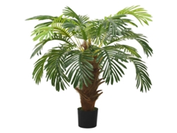 Palmera Cica Artificial con Maceta Verde de 90 cm, DKD HOME DECOR