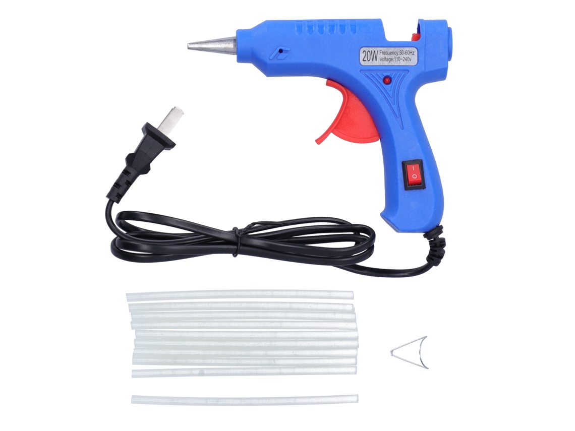 Pistola De Pegamento Caliente 20w Para Diy, Madera, Plástico, Vidrio Y Metal, Set De Equipo De Pegado Eléctrico