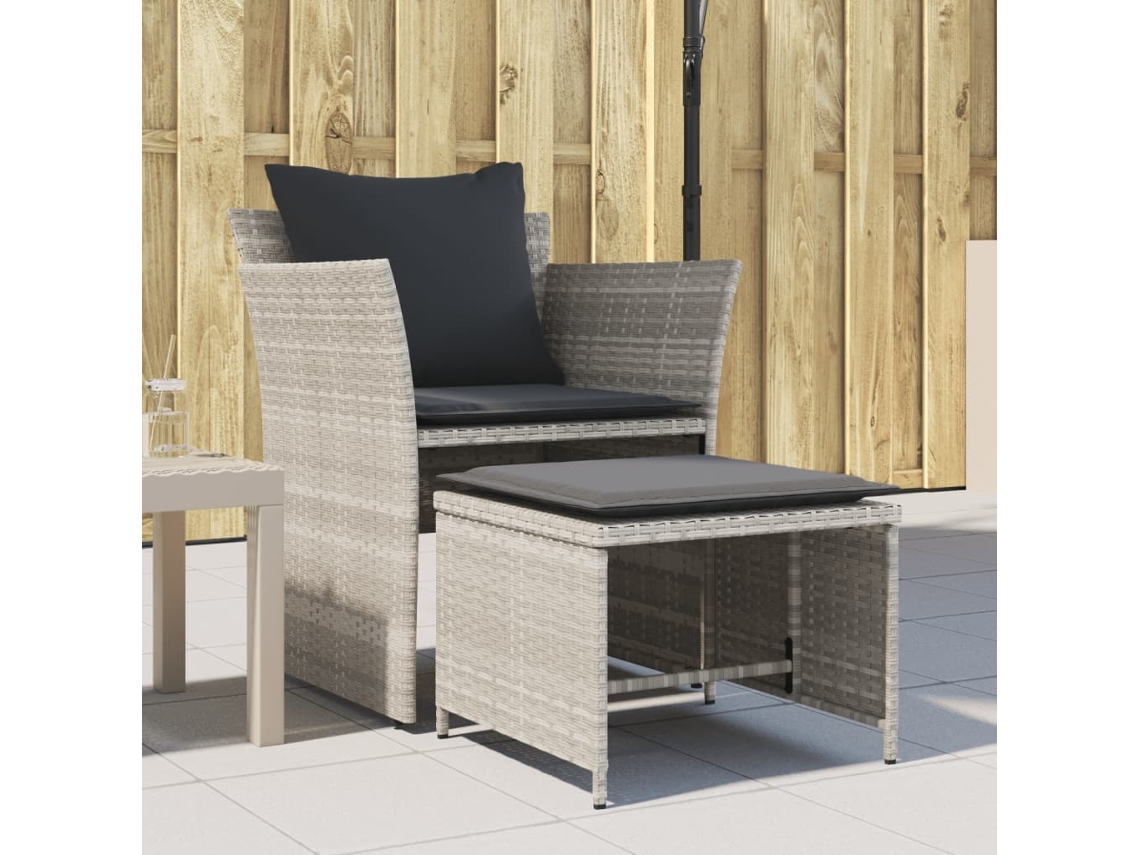 Cadeira De Jardim Com Apoio Pes Vime Pe Cinzento Claro Dkd Home Decor