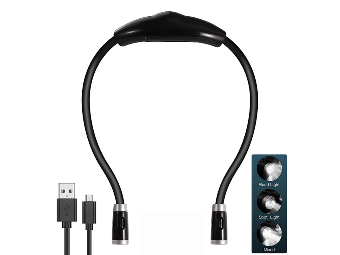 C2 Usb Lâmpada De Leitura Luz Noturna Pescoço Livro Luz Recarregável Mãos Livres Durável Led Para Tricô Camping Reparação De Iluminação De Trabalho