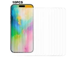 Protector de pantalla de vidrio templado de alta definición 2.5D 0.3 mm compatible con iPhone 16 Pro 10 piezas Facpoet