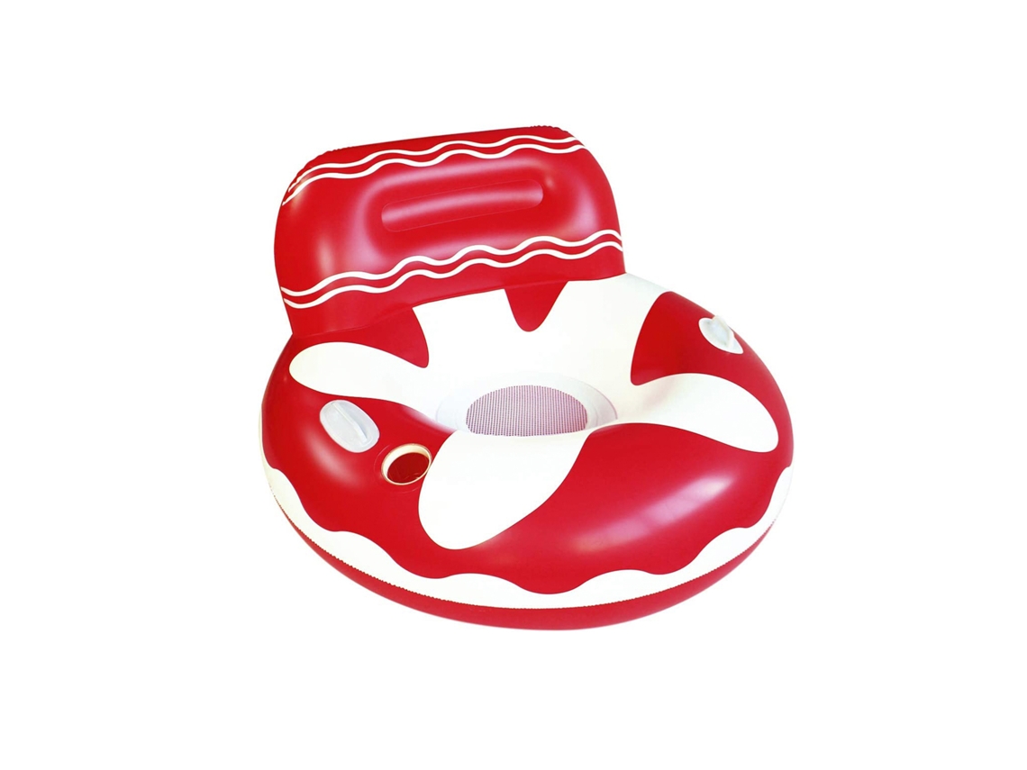 Sillón inflable con asas, portavasos y reposacabezas. Diámetro 105cm.
