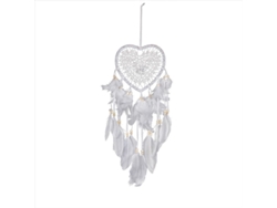 2026-red Heart Dream Catcher Con Luces Led, Decoración Boho Estilo Manual Para Pared, Romántica Para Bodas