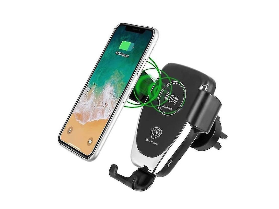 Cargador Coche Sin Qi Carga Rápida Clip Yemaesre Abs Negro