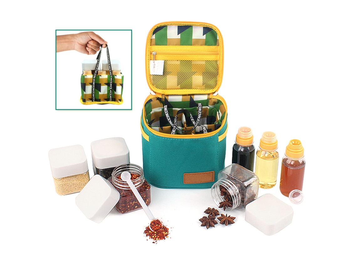 Juego De Botes De Especias Portátiles Para Camping Y Barbacoa Con Bolsa De Almacenamiento.